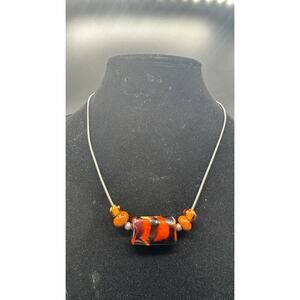Striped Amber Necklace